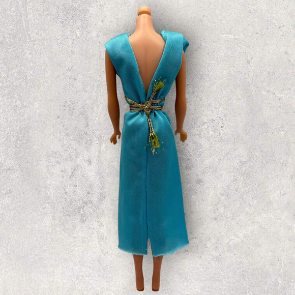 Vtg Superstar Barbie Best Buy Fashion #2769 Turquoise Dress Gold Tie 1979 Mattel - Picture 4 of 10
